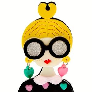 Blonde Cartoon Girl Brooch